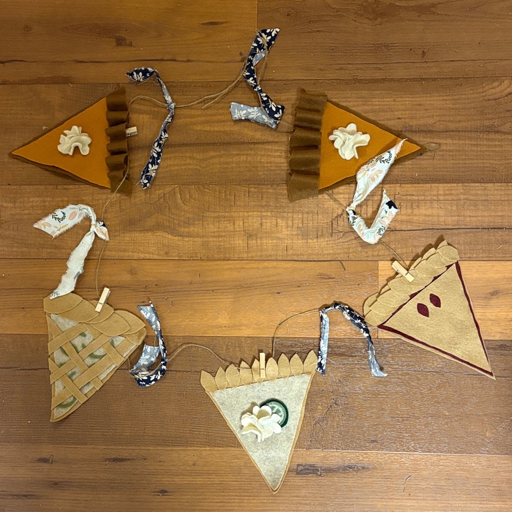 Handmade Thanksgiving Fall Rustic Pie Slice Garland